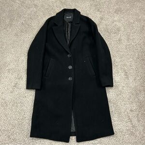 Madewell Bergman Cocoon Coat Women’s XXS Black Wool Blend